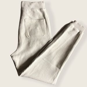 Aerie Light Grey Ribbed Cotton Jogger XS